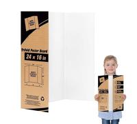Tri Fold Poster Boards, 16 x 12 Inch Corrugated Cardboard Display Board, Trifold Project Board for Science Fair, Event Displays & Business Presentations
