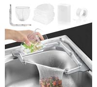 Tri-Holder Filtro da Lavello Triangolare: Set da 200 Pezzi, Design Triangolare, Funzione di Filtro da Lavello, Pratico per la Cucina (Grigio)