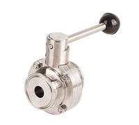 Tri valfalla in acciaio inossidabile Valvola a farfalla sanitaria con guarnizione in silicone per la lettigie farmaceutica industrie (OD 32mm/1.26in)