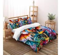 Triada di fuoco Set Di Biancheria Da Letto Copripiumino 2 Pezzi Comfort in Morbida Microfibra Per Coppia Adulti Doppia Federa Super King（260x220cm）