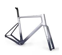 TRIAERO Graro UCI Carbon Gravel Bike Set telaio T47&UDH 49/52/54/56/58 cm (grigio argento, 58 cm)