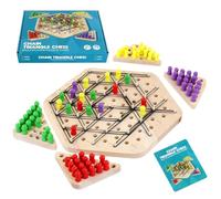 Triangle Chess Game - Game Board di reazione a catena con lancio di elastici | Gioco da tavolo multiplayer per l'interazione familiare, 2-4 giocatori, gioco per bambini, giocattolo di strategia intern
