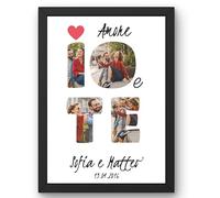 Triangle Déco Poster personalizzato con foto per coppia - Quadro personalizzabile con o senza cornice - Tela Plexiglass Carta - Io e Te - Regalo romantico San Valentino Anniversario Natale