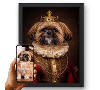 Triangle Déco Ritratto Cane Personalizzato Re Imperatore con o senza Cornice Poster Tela Plexiglass da Foto Stile Reale Elegante Decorazione Parete Regalo Originale Compleanno Natale (Imperatore)
