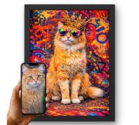 Triangle Déco Ritratto gatto personalizzato graffiti street art verticale con o senza cornice decorazione moderna regalo originale per amanti dei gatti Poster Tela Plexiglass Quadro compleanno Natale