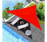 Triangle e Sail - Baldacchino impermeabile con kit di fissaggio per giardino, patio, giardino e cortile, protezione UV, 5,4 x 5,4 m, colore: rosso