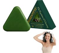 Triangle Green Soap, Triangle Shampoo Bars per capelli diradanti per donne e uomini, sapone shampoo per capelli, rinforza e leviga i capelli, idratante e per il cuoio capelluto, 120 g (1)