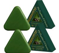 Triangle Green Soap, Triangle Shampoo Bars per capelli diradanti per donne e uomini, sapone shampoo per capelli, rinforza e leviga i capelli, idratante e per il cuoio capelluto, 120 g. (2)