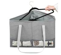 Triangle Hanger Bag - Space Saving Tidy Foldable Container Bin with Handles | Triangle Hanger Holder Stand | Tidy Foldable Large Capacity Container Bin | for Closet Laundry Room Wardrobe