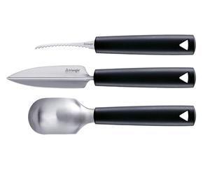 Triangle set professionale lama inox per intaglio zucca, 3 pezzi