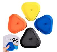 Triangle Shaped Card Holder, 4-Piece Poker Game Set, Compact Sturdy Tabletop Stand for Playing Cards, Ideal for Friends, Adults, Family Game Night, Parties, and Gatherings