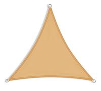 Triangle Sun Shade Sail, 2,5 x 2,5 m, impermeabile, 98% protezione dai raggi UV, per giardino e cortile, inclusi kit di fissaggio con corda color crema