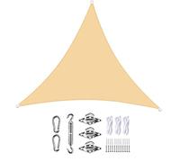 Triangle Sun Shade Sail 9.5x9.5x9.5m Waterproof & Windproof Canopy with Fixing Kit Anti UV for Outdoor Yard Lawn Garden Cream Color