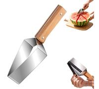 Triangle Watermelon Cutter Large Piece, Stainless Steel Quick Watermelon Cutter Slicer Tool With Wooden Handle, 2-In-1 Stainless Steel Tomato Fruit Slicer For Home Kitchen Camping Picnic (1PCS)