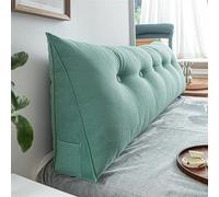 Triangolare Cuscino Da Lettura Schienale Testata Letto Divano Imbottitura Poggiaschiena Antireflusso Adulti Cuscino Letto Matrimoniale, Cuscino Cervicale Dormire Lungo(100 x 50 x 20 CM,Green)