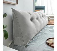 Triangolare Cuscino da Lettura Schienale Testata Letto Divano Imbottitura Poggiaschiena Antireflusso Adulti Cuscino Letto Matrimoniale, Cuscino Cervicale Dormire Lungo(60 x 50 x 20 CM,Gray)