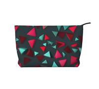 Triangolare Modello Chiusura Cerniera Corduroy Makeup Bag Organizer Multifunzionale 22x7x17cm per Viaggi Campeggio Vacanza Fitness, Nero , Taglia unica