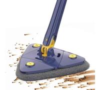 triangolare - Spolverino rotabile a secco e bagnato, per lavaggio a parete, strumento flessibile per la pulizia dei pavimenti con testa girevole e manico lungo, ideale per angoli