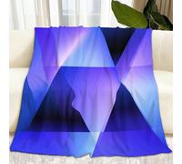 Triangoli A Gradiente Geometrici Coperta Pile 220 x 240 cm Minimalismo Coperte Flanella Singolo Caldo, Viola Coperte Plaid Pile Sherpa Letto Divano Coperta Invernale