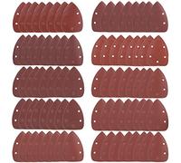 Triangoli Abrasivi, 80 Pezzi Carta Vetrata con 5 Fori per Mouse Levigatrice Smerigliatura Fogli Abrasivi, Allumina Grana 40/60/80/100/120/180/240/320/400/800