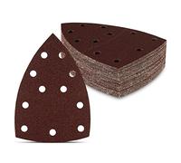 Triangoli Abrasivi Prio │ 100 pezzi │ 11 fori │ 105 x 152 mm │ grana 120 │ per levigatrici multiple │ Fogli Abrasivi │ Abrasivi Triangolari │ Carta Abrasiva