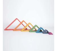 Triangoli Arcobaleno in Legno - Set 7 Pezzi per Costruzioni Creative
