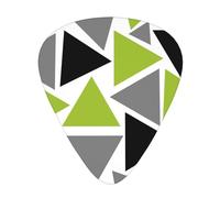 Triangoli casuali verde lime grigio nero su bianco,12 pezzi di plettri per chitarra, 3 plettri di diverso spessore per chitarra acustica, basso, ukulele
