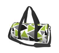 Triangoli casuali verde lime grigio nero su bianco, Borsone da viaggio di grande capacità Borsa rotonda Borsa da viaggio sportiva Borsa da viaggio Borsa da fitness