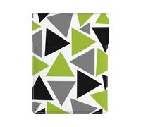 Triangoli casuali verde lime grigio nero su bianco, Custodia per laptop in pelle PU, borsa per notebook, custodia per laptop, custodia per tablet