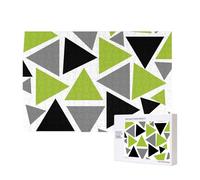 Triangoli casuali verde lime grigio nero su bianco,Puzzle in legno da 300 pezzi per famiglie, per adulti e adolescenti, decorazioni per la casa