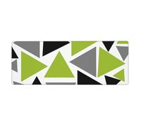 Triangoli casuali verde lime grigio nero su bianco,Tappetino per mouse grande, da scrivania, per tastiera e computer, con base in gomma antiscivolo, 30 x 80 cm