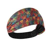 Triangoli colorati Patchwork Design unico Fascia da baseball antiscivolo Fascia elastica testa sudore fasce per le donne per la corsa escursionismo Calcio vendas para el pelo mujer