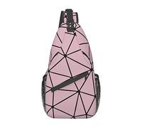 Triangoli geometrici Borsa a tracolla rosa per uomo Donna Borsa Zaino da viaggio Escursionismo Daypack Borsa a tracolla sul petto