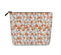 Triangoli Patterns Portable Cosmetics Case Fake Canapa, grande borsa di trucco resistente all'acqua di viaggio borsa da toilette