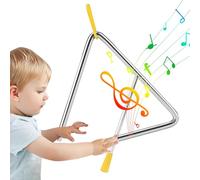 Triangoli ritmici in acciaio, triangoli a percussione in metallo, strumento di illuminazione musicale con campana ritmica, percussioni musicali in classe, triangolo educativo alla prosodia