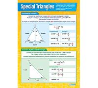 Triangoli speciali | Grafici matematici | Carta lucida misura 594 mm x 850 mm (A1) | Grafici matematici per l'aula | Poster educativi di Daydream Education