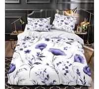 Triangoli viola copripiumino Set di 3 Pezzi morbida microfibra stampa 3D con federe per cuscini incluso federe Motivo geometrico astratto Set Di Copripiumino for coppie e ragazzi King（220x240cm）