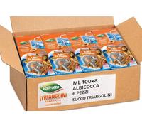 Triangolini Succhi di Frutta per Bambini 100% Naturali 8x100 ml Succo e Polpa Box Scorta Gusti Assortiti (Albicocca)
