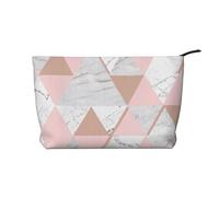 Triangolo bianco rosa, Borsa per cosmetici in velluto a coste Borsa per il trucco Borsa da viaggio portatile