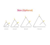 Triangolo Campana da 4 Pollici con Strumento a Percussione in Acciaio e Mazzo in Metallo Ideale per l’Apprendimento Musicale dei Bambini e l’Educazione Precoce