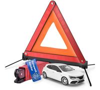 Triangolo d’Emergenza Auto 2026 Rosso ECE R27 - Accessorio di Sicurezza Stradale per Incidenti e Guasti - Pannello Riflettente Compatto per Veicoli