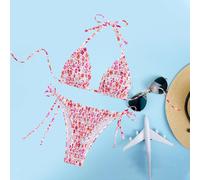 Triangolo femminile Bikini Set Triangle Halter per le vacanze in viaggio in surf