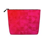 Triangolo fucsia geometrico, Borsa per cosmetici in lino sintetico Borsa per trucco Borsa da viaggio portatile