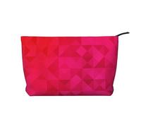 Triangolo fucsia geometrico, Borsa per cosmetici in velluto a coste Borsa per il trucco Borsa da viaggio portatile
