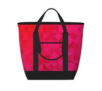 Triangolo fucsia geometrico,Borsa porta pranzo grande capacità isolata per donne e uomini, lavoro, picnic, viaggi