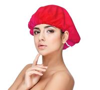Triangolo fucsia geometrico,Cuffia da notte in raso per adulti - Cuffia da notte elastica per donna, copricapelli per la notte