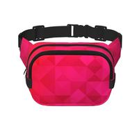 Triangolo fucsia geometrico, Marsupio quadrato a doppio strato, borsa da viaggio, marsupio casual