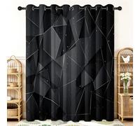 Triangolo Geometrico Astratto 3D Tende Oscuranti Termiche Isolanti - Ridurre Il Rumore, Termiche Isolanti per Camera da Letto - 2 Pannelli per camera da letto soggiorno, Nero, 117 x 229 cm