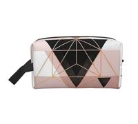 Triangolo geometrico in marmo oro rosa, Borsa per il trucco Borsa per cosmetici Borsa da viaggio portatile da viaggio Borsa per trucco Organizer