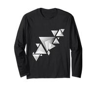 Triangolo Geometrico Poligono Bianco Moderno 3D Maglia a Manica